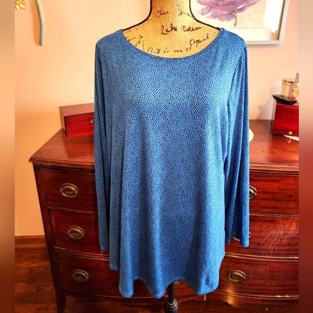 Susan Graver Liquid Knit Polka Dot Tunic Top